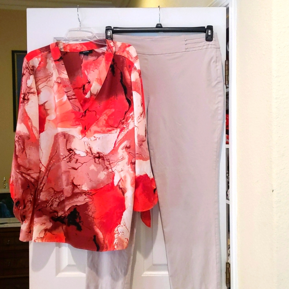 Bundle: coral & beige outfit